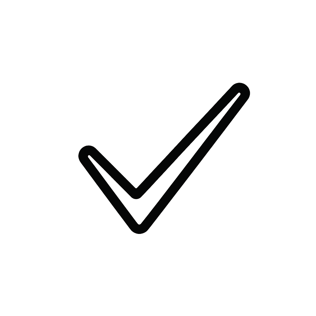 black line icon tick